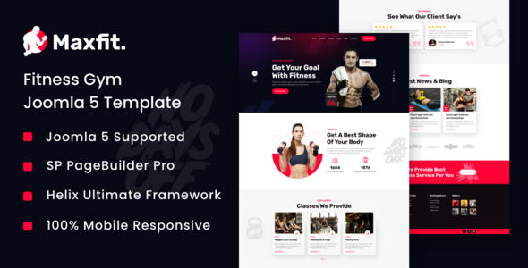 Maxfit – Fitness Gym Joomla 5 Template