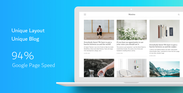 Maxima – Minimal Blog and Magazine Ghost CMS Theme