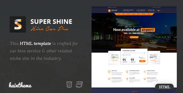 Supershine – Car Rental HTML Template