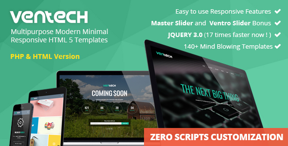 Ventech Multipurpose Modern Minimal Responsive HTML 5 Templates