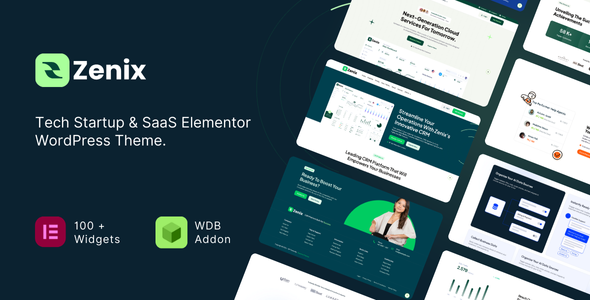 Zenix – Tech Startup & SaaS Elementor WordPress Theme