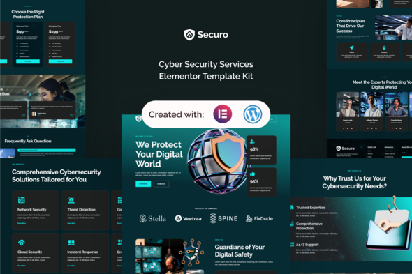 Securo – Cyber Security Services Elementor Template Kit