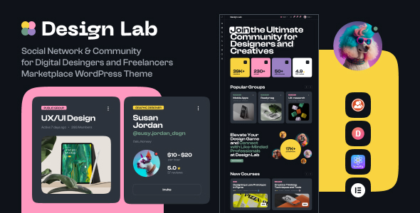 Design Lab – Freelancers Community WordPress Theme